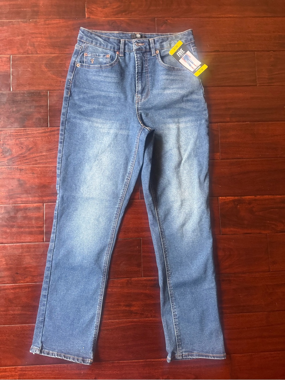 Frye High-Rise Straight Leg Blue Jeans